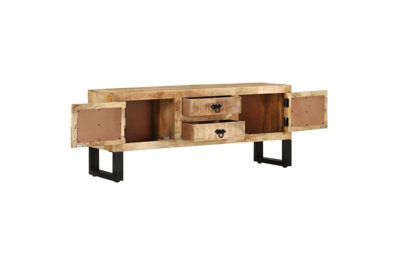 TV-benk 110x30x45 cm grovt mangotre - Brun - Møbler - Mediamøbel & tv møbel - TV-benk & mediabenk