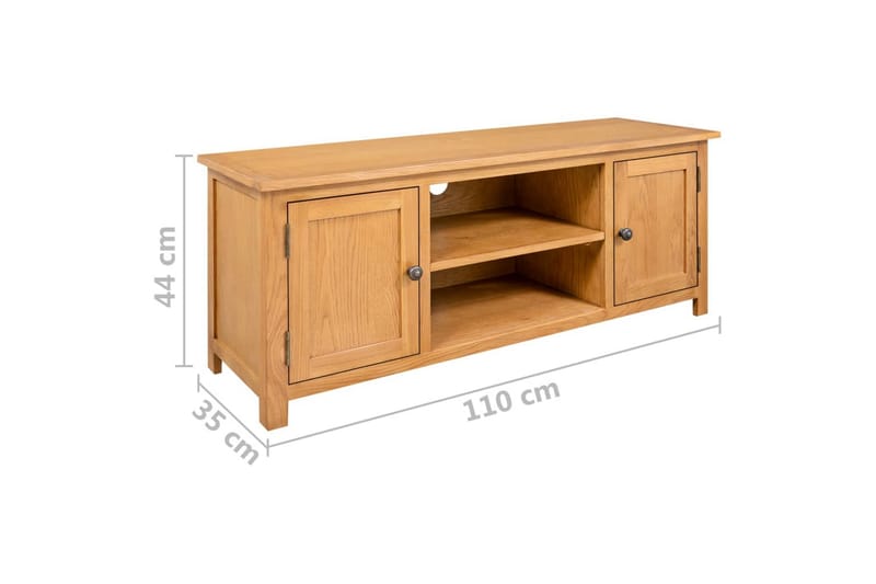 TV-benk 110x35x44 cm heltre eik - Brun - TV-benk & mediabenk