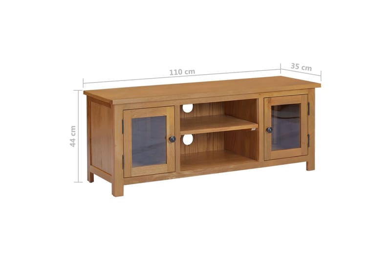 TV-benk 110x35x44 cm heltre eik - Brun - TV-benk & mediabenk