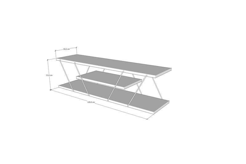 Tv-benk 120 cm - Gul/Svart - Møbler - Mediamøbel & tv møbel - TV-benk & mediabenk