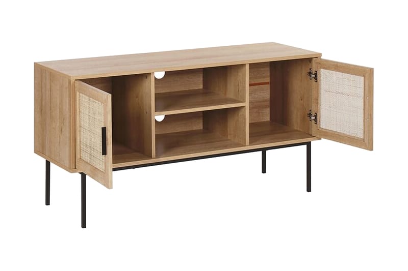 TV-benk 120 cm rotting lysebrun PASCO - Tre/natur - Møbler - Mediamøbel & tv møbel - TV-benk & mediabenk