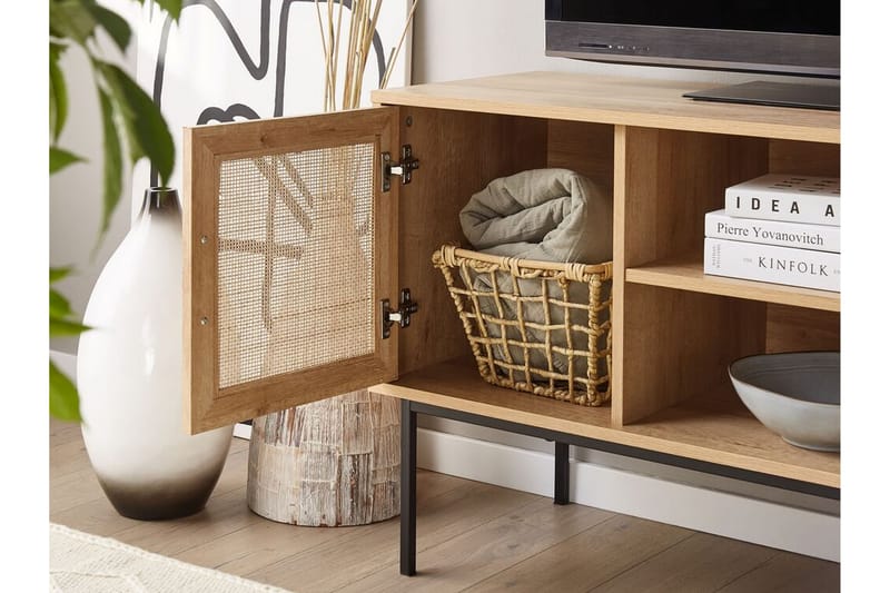 TV-benk 120 cm rotting lysebrun PASCO - Tre/natur - Møbler - Mediamøbel & tv møbel - TV-benk & mediabenk
