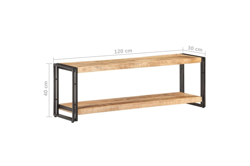 TV-benk 120x30x40 cm grovt mangotre - TV-benk & mediabenk