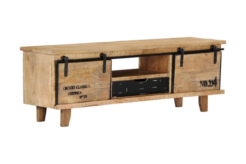 TV-benk 120x30x40 cm heltre mango - Brun - Møbler - Mediamøbel & tv møbel - TV-benk & mediabenk