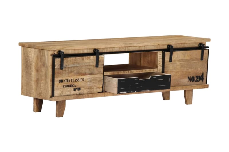 TV-benk 120x30x40 cm heltre mango - Brun - Møbler - Mediamøbel & tv møbel - TV-benk & mediabenk