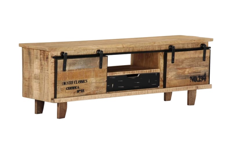 TV-benk 120x30x40 cm heltre mango - Brun - Møbler - Mediamøbel & tv møbel - TV-benk & mediabenk