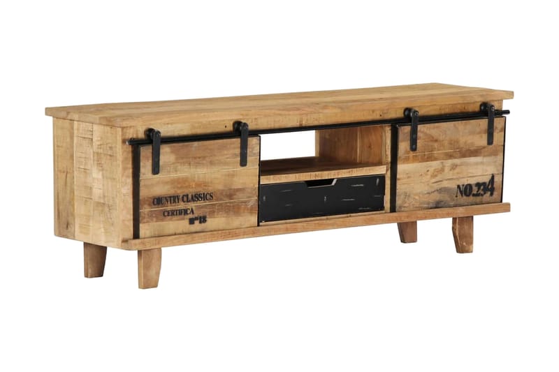TV-benk 120x30x40 cm heltre mango - Brun - Møbler - Mediamøbel & tv møbel - TV-benk & mediabenk