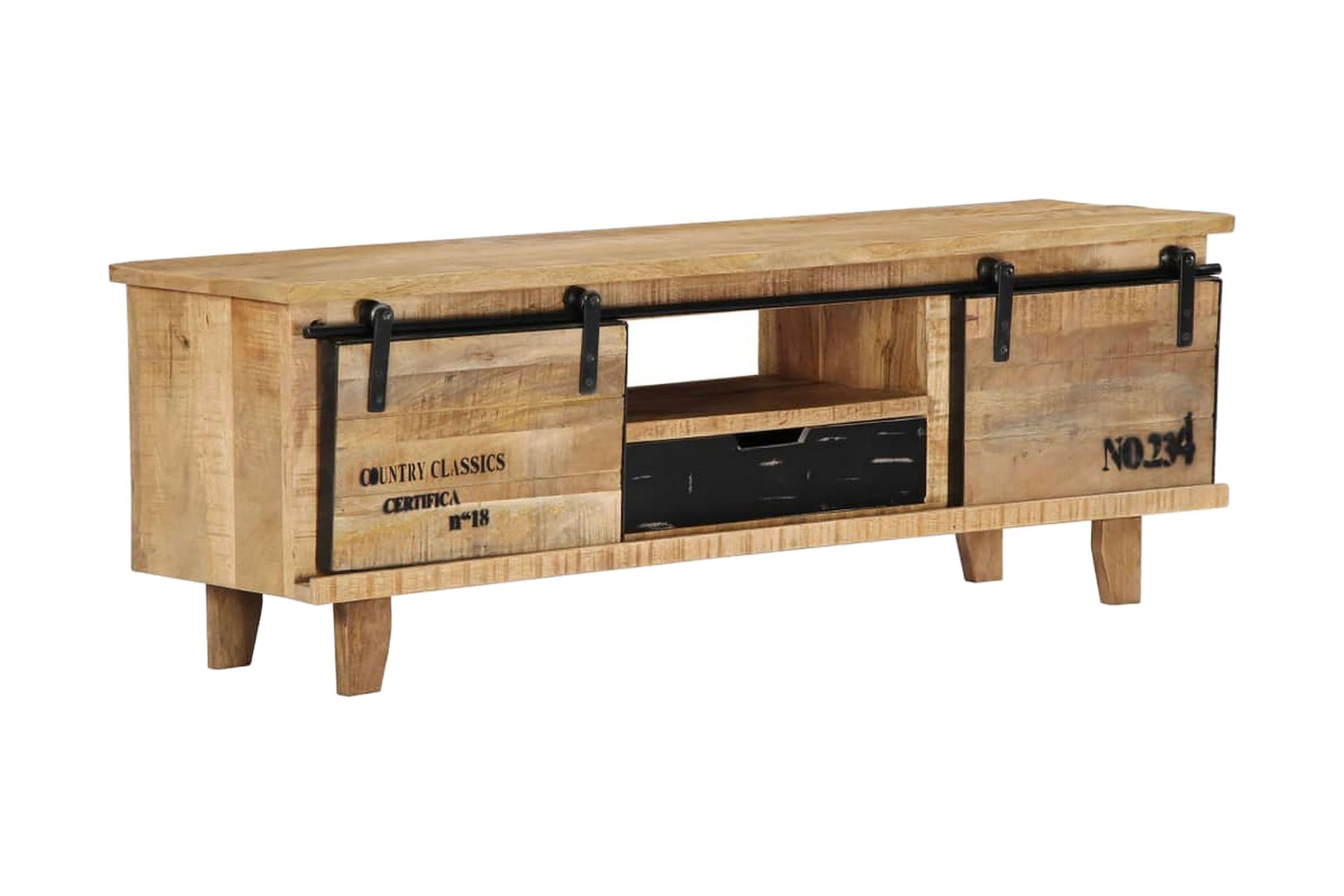 TV-benk 120x30x40 cm heltre mango - Brun - Møbler - Mediamøbel & tv møbel - TV-benk & mediabenk