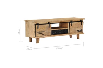 TV-benk 120x30x40 cm heltre mango - Brun - Møbler - Mediamøbel & tv møbel - TV-benk & mediabenk