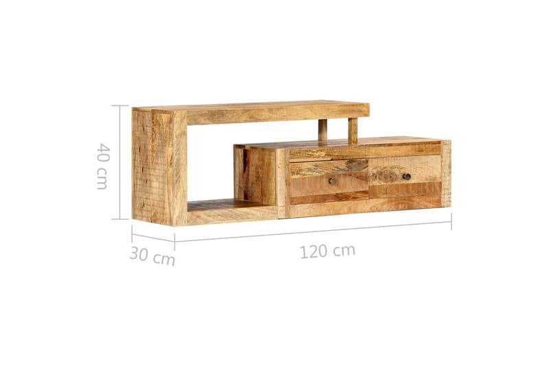TV-benk 120x30x40 cm heltre mango - Brun - Møbler - Mediamøbel & tv møbel - TV-benk & mediabenk