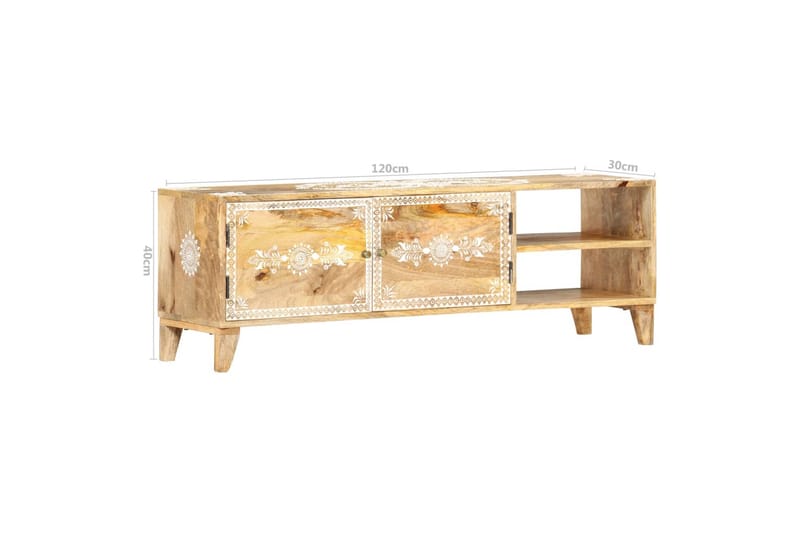 TV-benk 120x30x40 cm heltre mango - Brun - Møbler - Mediamøbel & tv møbel - TV-benk & mediabenk