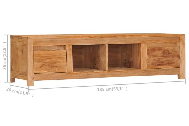 TV-benk 135x30x35 cm heltre teak - Møbler - Mediamøbel & tv møbel - TV-benk & mediabenk