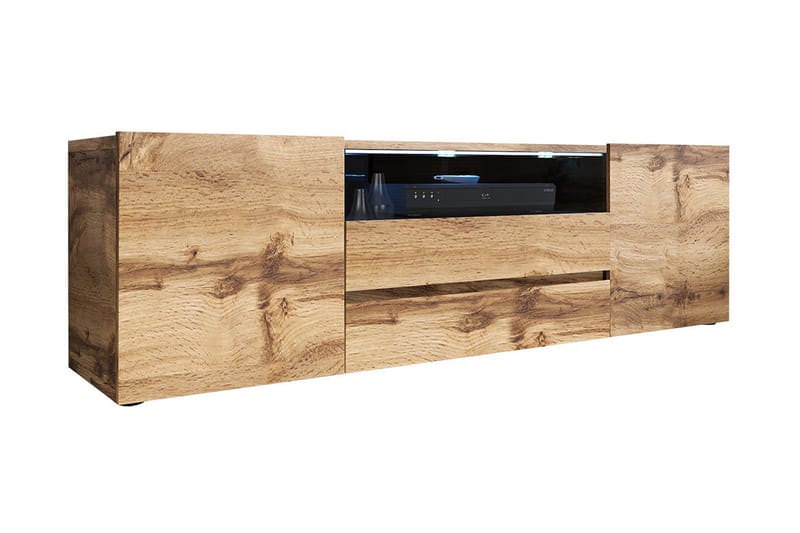 TV-benk 137 cm LED-belysning - Eik - Møbler - Mediamøbel & tv møbel - TV-benk & mediabenk