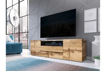 TV-benk 137 cm LED-belysning - Eik - Møbler - Mediamøbel & tv møbel - TV-benk & mediabenk