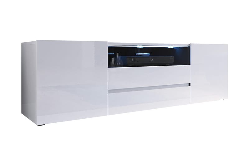 Tv-benk 137 cm LED-belysning - Hvit - Møbler - Mediamøbel & tv møbel - TV-benk & mediabenk