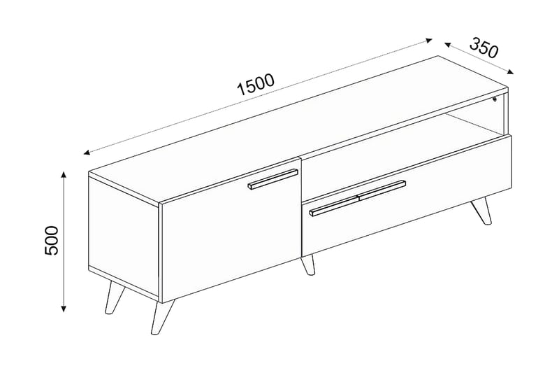 Tv-benk 150 cm - Natur/Antrasitt - Møbler - Mediamøbel & tv møbel - TV-benk & mediabenk