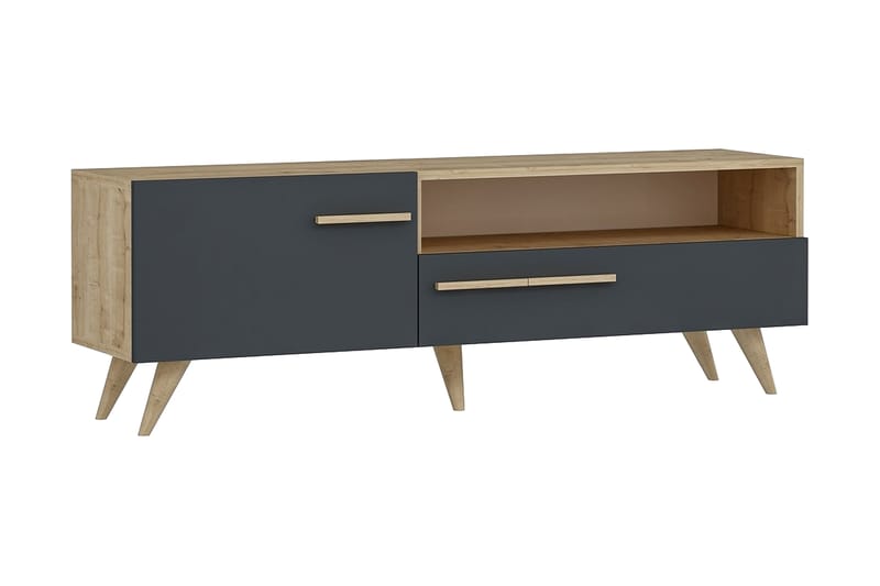 Tv-benk 150 cm - Natur/Antrasitt - Møbler - Mediamøbel & tv møbel - TV-benk & mediabenk