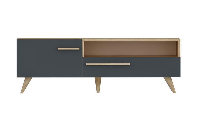 Tv-benk 150 cm - Natur/Antrasitt - Møbler - Mediamøbel & tv møbel - TV-benk & mediabenk