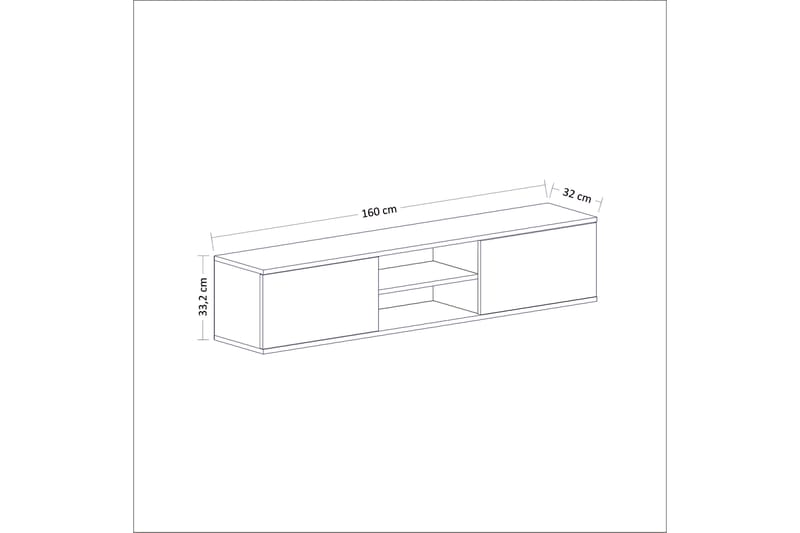 Tv-benk 160 cm - Antrasitt/Valnøtt - Møbler - Mediamøbel & tv møbel - TV-benk & mediabenk