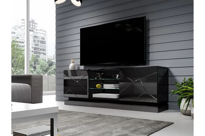 Tv-benk 160 cm - Svart - Møbler - Mediamøbel & tv møbel - TV-benk & mediabenk