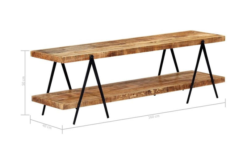 TV-benk 160x40x50 cm heltre mango - Brun - Møbler - Mediamøbel & tv møbel - TV-benk & mediabenk