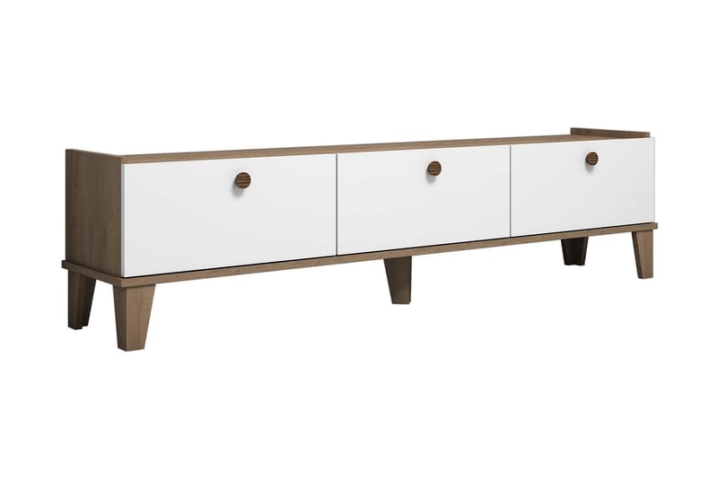 Tv-benk 178 cm - Natur/Hvit - Møbler - Mediamøbel & tv møbel - TV-benk & mediabenk