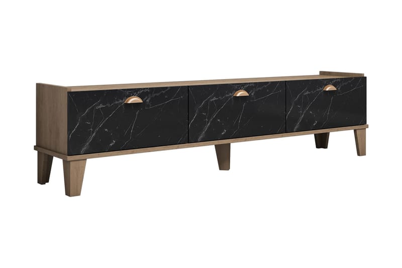Tv-benk 178 cm - Natur/Svart - Møbler - Mediamøbel & tv møbel - TV-benk & mediabenk