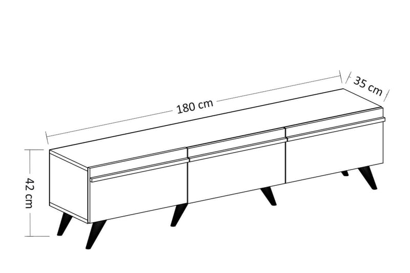 Tv-benk 180 cm - Antrasitt - Møbler - Mediamøbel & tv møbel - TV-benk & mediabenk