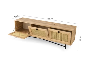 Tv-benk 180 cm - Natur/Svart - Møbler - Mediamøbel & tv møbel - TV-benk & mediabenk