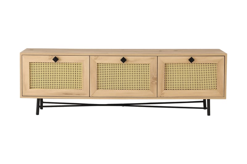 Tv-benk 180 cm - Natur/Svart - Møbler - Mediamøbel & tv møbel - TV-benk & mediabenk