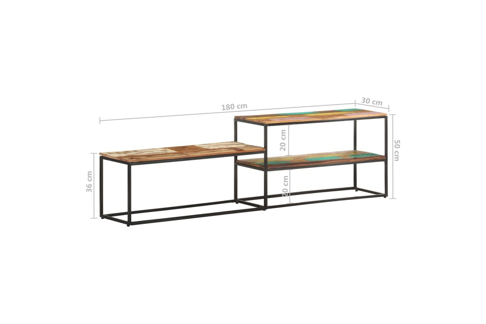 TV-benk 180x30x50 cm gjennvunnet heltre - Møbler - Mediamøbel & tv møbel - TV-benk & mediabenk