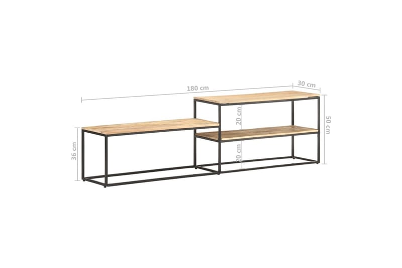 TV-benk 180x30x50 cm grovt mangotre - Møbler - Mediamøbel & tv møbel - TV-benk & mediabenk
