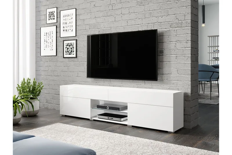 Tv-benk 180x45 cm - Hvit - Møbler - Mediamøbel & tv møbel - TV-benk & mediabenk