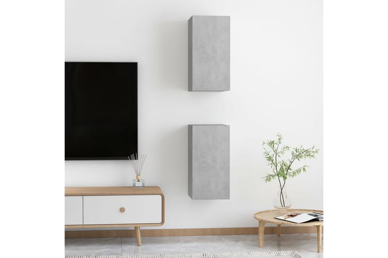 TV-benk 2 stk betonggrå 30,5x30x60 cm sponplate - Grå - Møbler - Mediamøbel & tv møbel - TV-benk & mediabenk