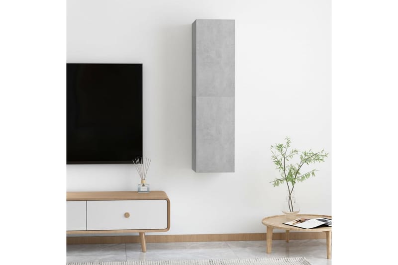 TV-benk 2 stk betonggrå 30,5x30x60 cm sponplate - Grå - Møbler - Mediamøbel & tv møbel - TV-benk & mediabenk