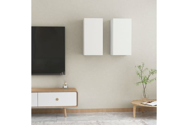 TV-benk 2 stk hvit 30,5x30x60 cm sponplate - Hvit - Møbler - Mediamøbel & tv møbel - TV-benk & mediabenk