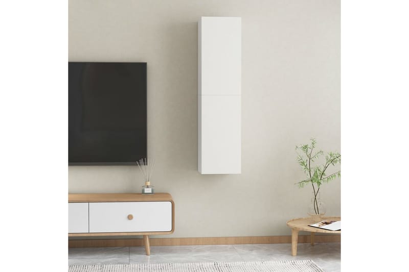 TV-benk 2 stk hvit 30,5x30x60 cm sponplate - Hvit - Møbler - Mediamøbel & tv møbel - TV-benk & mediabenk
