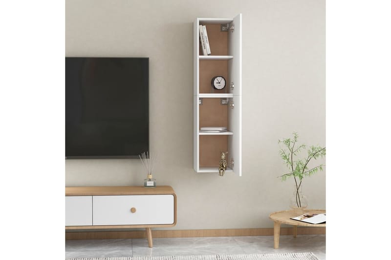 TV-benk 2 stk hvit 30,5x30x60 cm sponplate - Hvit - Møbler - Mediamøbel & tv møbel - TV-benk & mediabenk