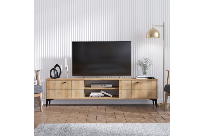 Tv-benk 30x180 cm - Natur/Svart - TV-benk & mediabenk