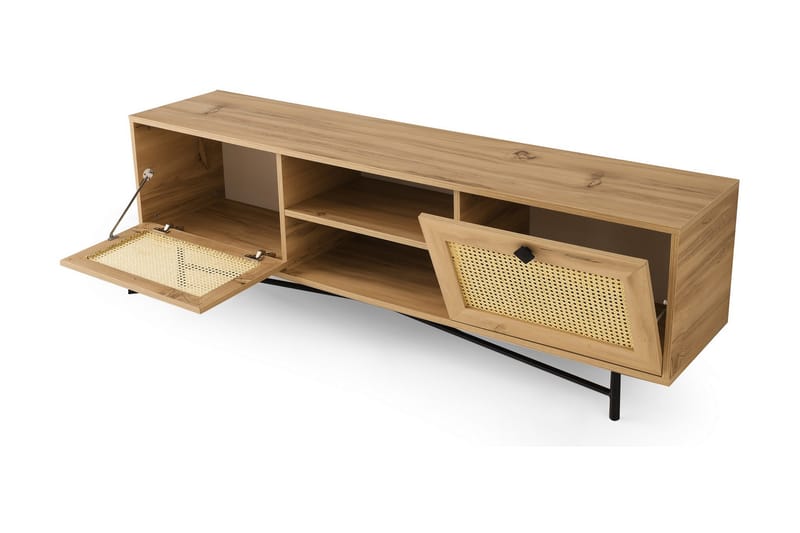 Tv-benk 40x180 cm - Natur/Svart - Møbler - Mediamøbel & tv møbel - TV-benk & mediabenk