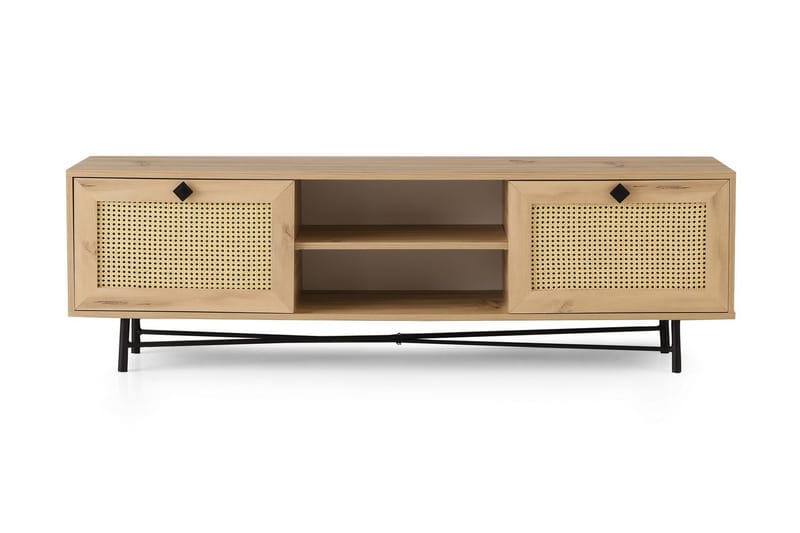 Tv-benk 40x180 cm - Natur/Svart - Møbler - Mediamøbel & tv møbel - TV-benk & mediabenk