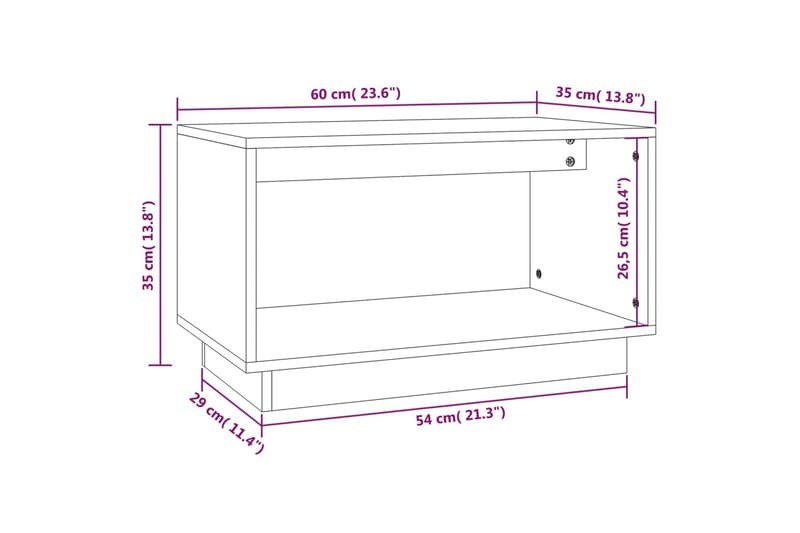TV-benk 60x35x35 cm heltre furu - Brun - Møbler - Mediamøbel & tv møbel - TV-benk & mediabenk