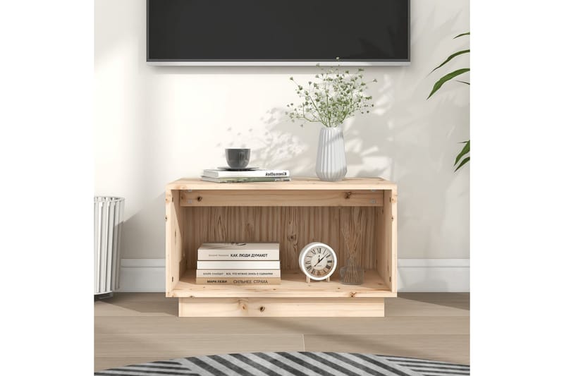 TV-benk 60x35x35 cm heltre furu - Brun - TV-benk & mediabenk