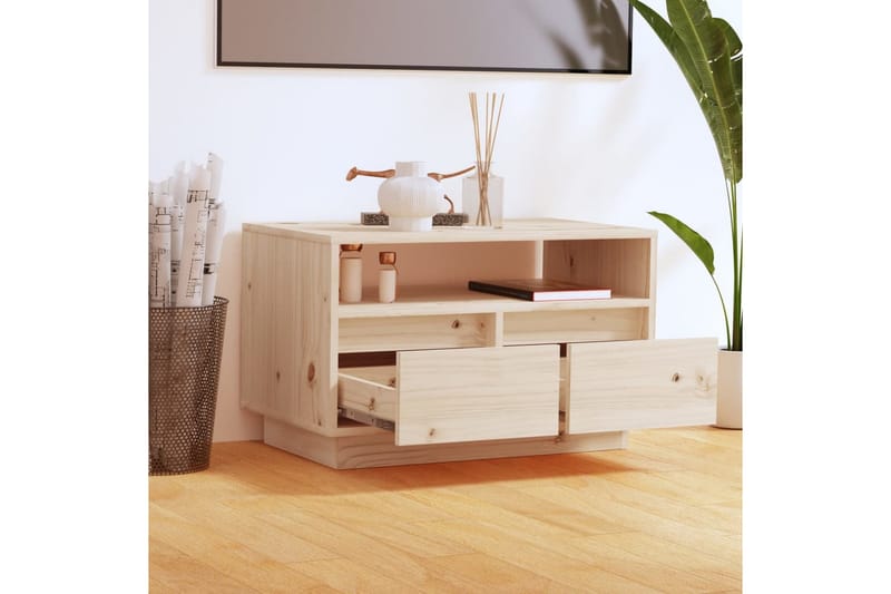 TV-benk 60x35x37 cm heltre furu - Brun - Møbler - Mediamøbel & tv møbel - TV-benk & mediabenk