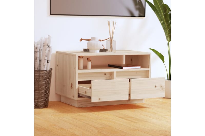 TV-benk 60x35x37 cm heltre furu - Brun - TV-benk & mediabenk