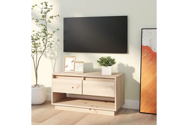 TV-benk 74x34x40 cm heltre furu - Brun - Møbler - Mediamøbel & tv møbel - TV-benk & mediabenk