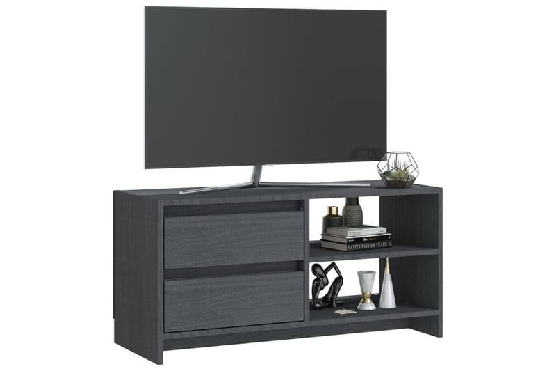 TV-benk 80x31x39 cm heltre furu grå - Grå - Møbler - Mediamøbel & tv møbel - TV-benk & mediabenk