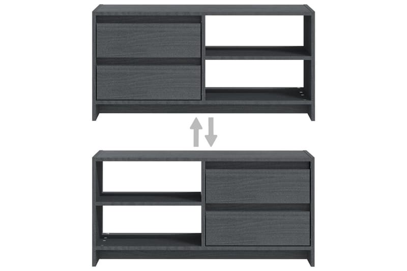 TV-benk 80x31x39 cm heltre furu grå - Grå - Møbler - Mediamøbel & tv møbel - TV-benk & mediabenk