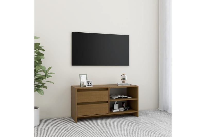 TV-benk 80x31x39 cm heltre furu honningbrun - Brun - Møbler - Mediamøbel & tv møbel - TV-benk & mediabenk
