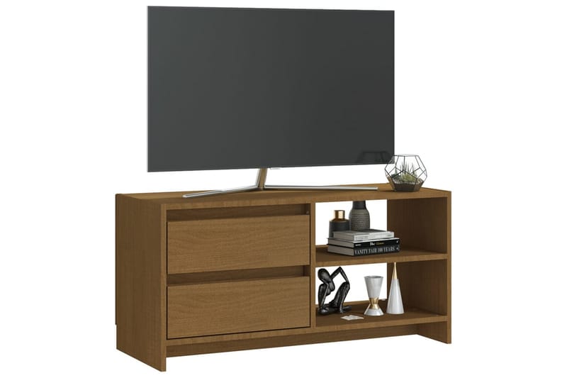 TV-benk 80x31x39 cm heltre furu honningbrun - Brun - Møbler - Mediamøbel & tv møbel - TV-benk & mediabenk